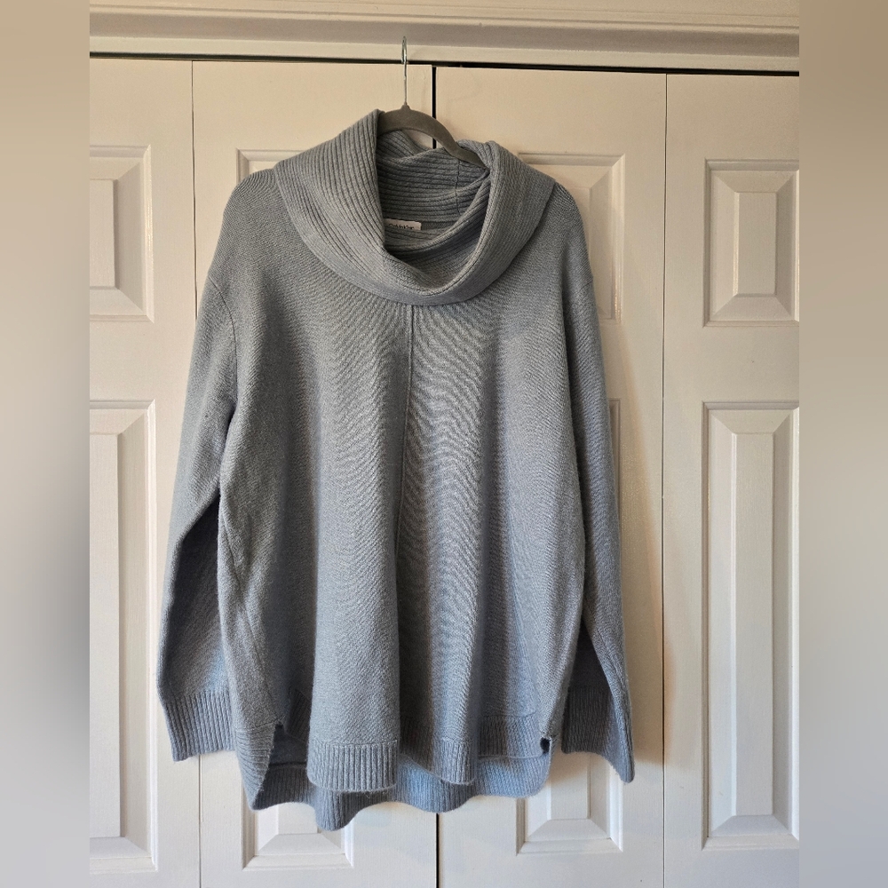 Ladies Light Blue Cowl Neck Sweater Size XL
